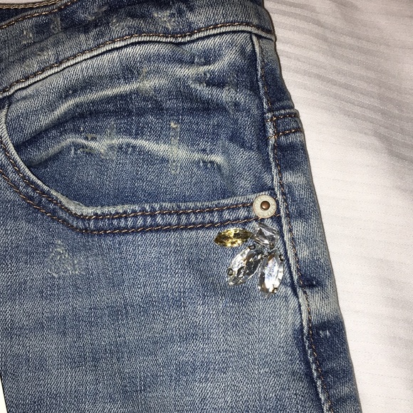 Express women’s denim Rhinestone mini skirt - Picture 5 of 8